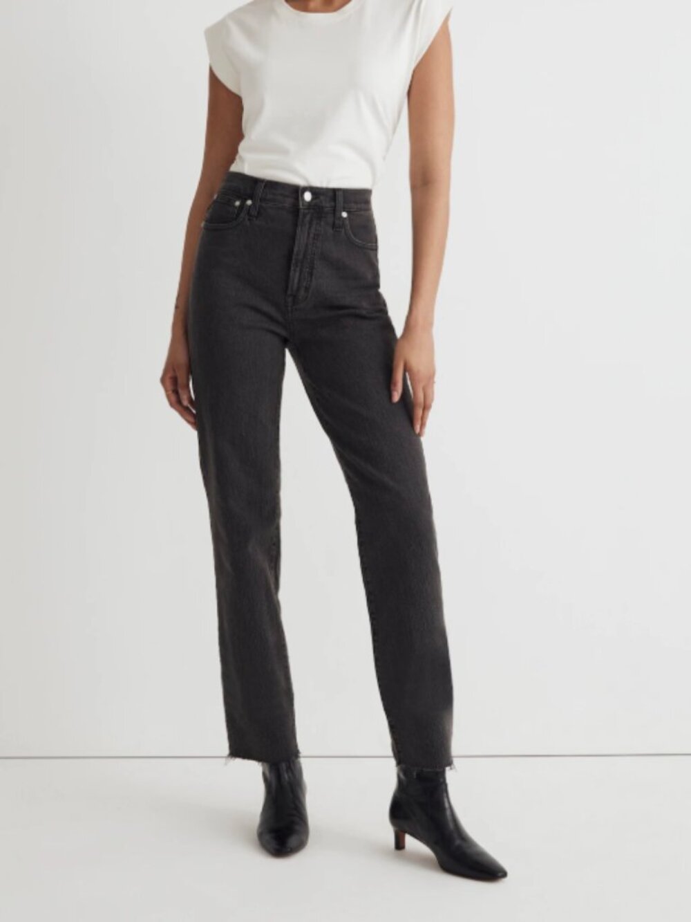 Madewell The Perfect Vintage Straight Jean Charcoal Black Size 28